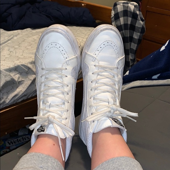 Vans Shoes - white high top vans!